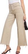 Good American Good Skate Raw Hem Ankle Wide Leg Jeans