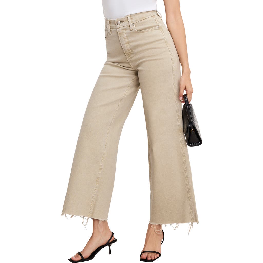 Good American Good Skate High Rise Ankle Jeans In Dune