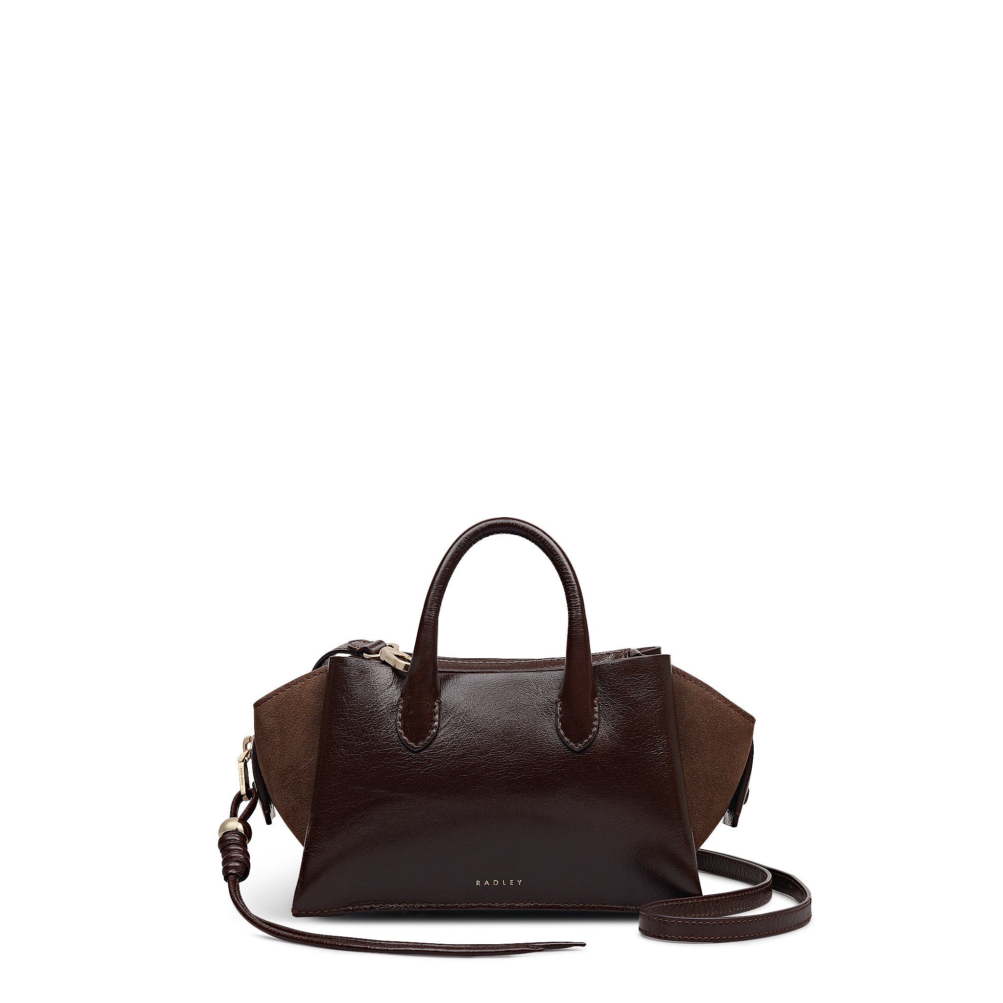 Radley The Romilly Small Ziptop Satchel Bag, Main, color, Dark Oak