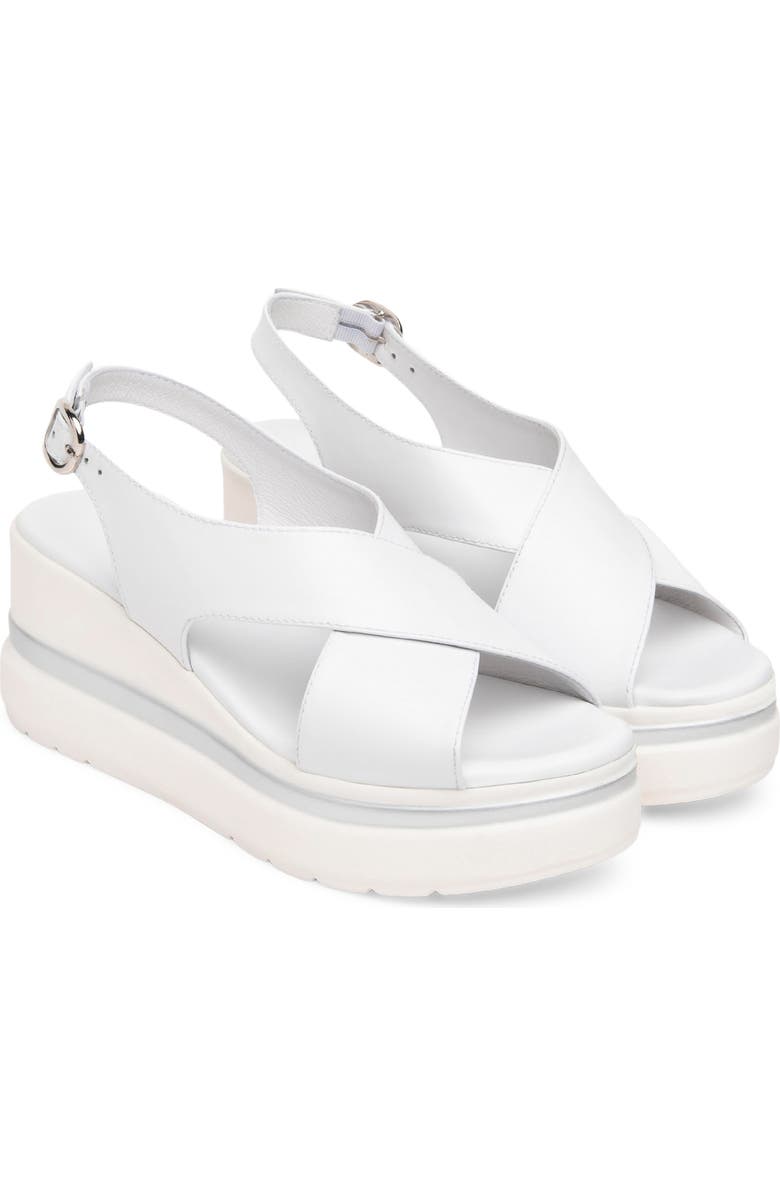 NeroGiardini Slingback Platform Sandal, Main, color, White
