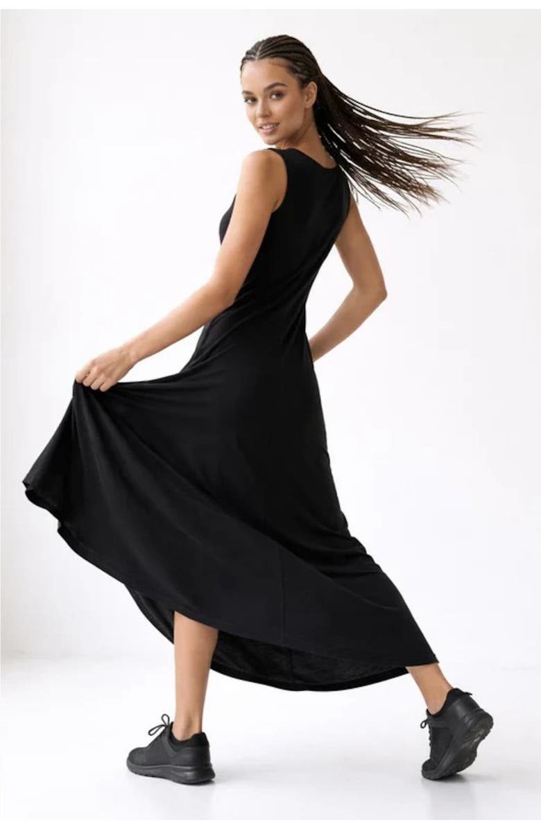 Forever & Always Kalie Boat Neck Modal Maxi Dress, Alternate, color, Black