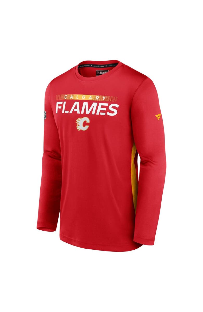 FANATICS Men's Fanatics Branded Red Calgary Flames Authentic Pro Rink Performance Long Sleeve T-Shirt, Alternate, color, Red