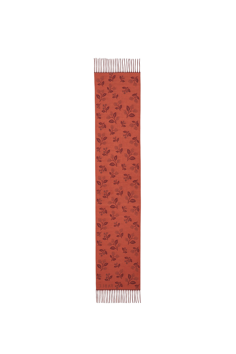 Blackberry Long Jacquard Scarf, Alternate, color, Burgundy