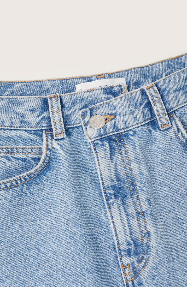 MANGO Front Slit Nonstretch Cotton Denim Skirt, Alternate, color, 