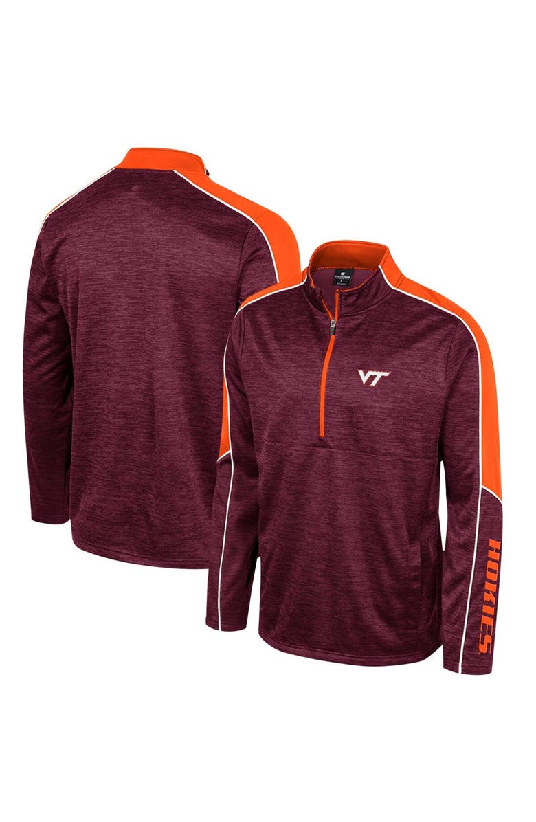 COLOSSEUM Men's Colosseum Maroon Virginia Tech Hokies Marled Half-Zip Jacket, Main, color, Maroon