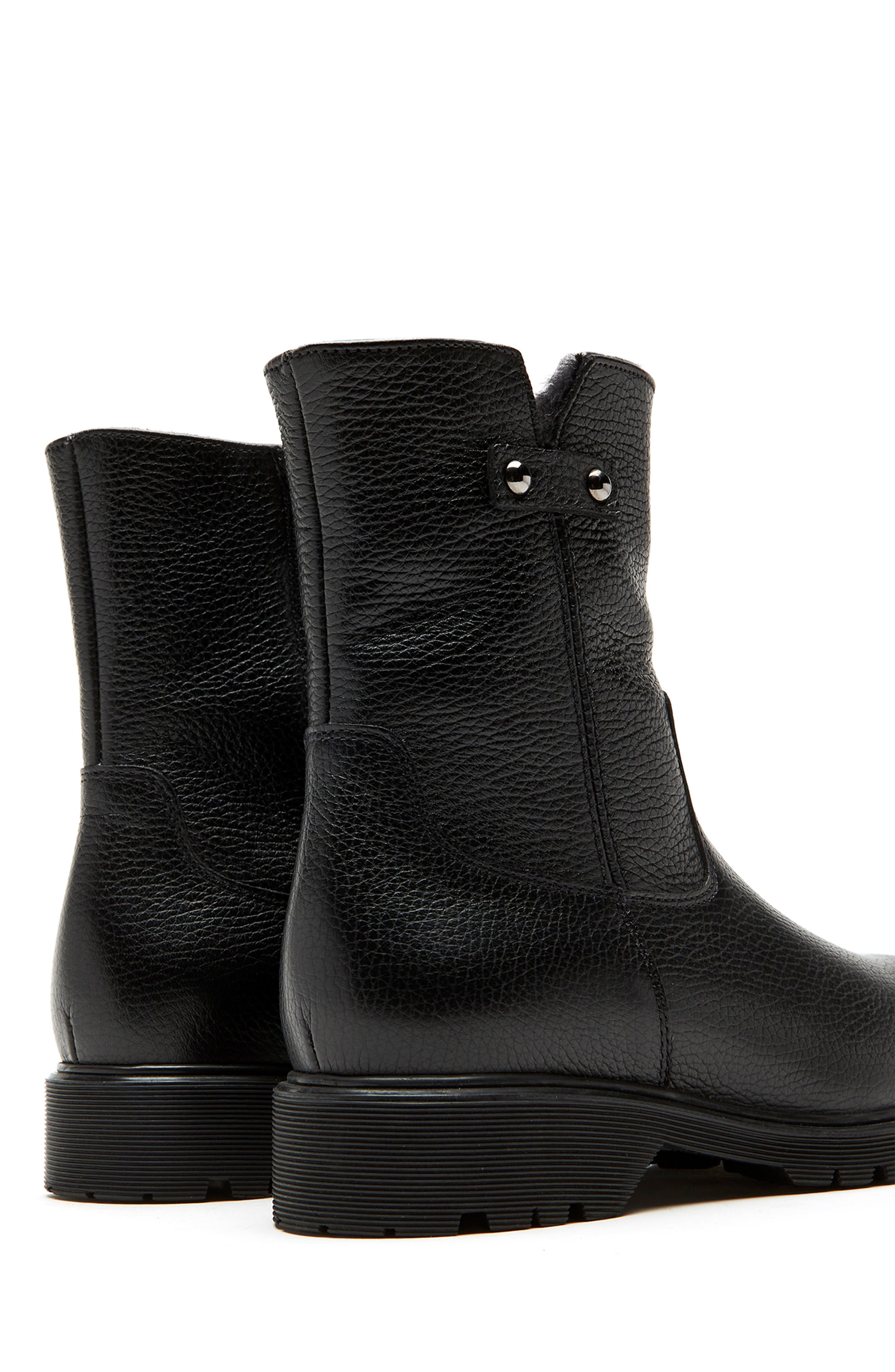 La Canadienne Hogan City Dry<sup>™</sup> Waterproof Genuine Shearling Lined Boot, Alternate, color, Black Pebble Leather