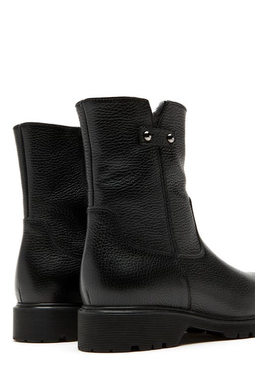 La Canadienne Hogan Shearling-lined Pebbled Leather Booties In Black