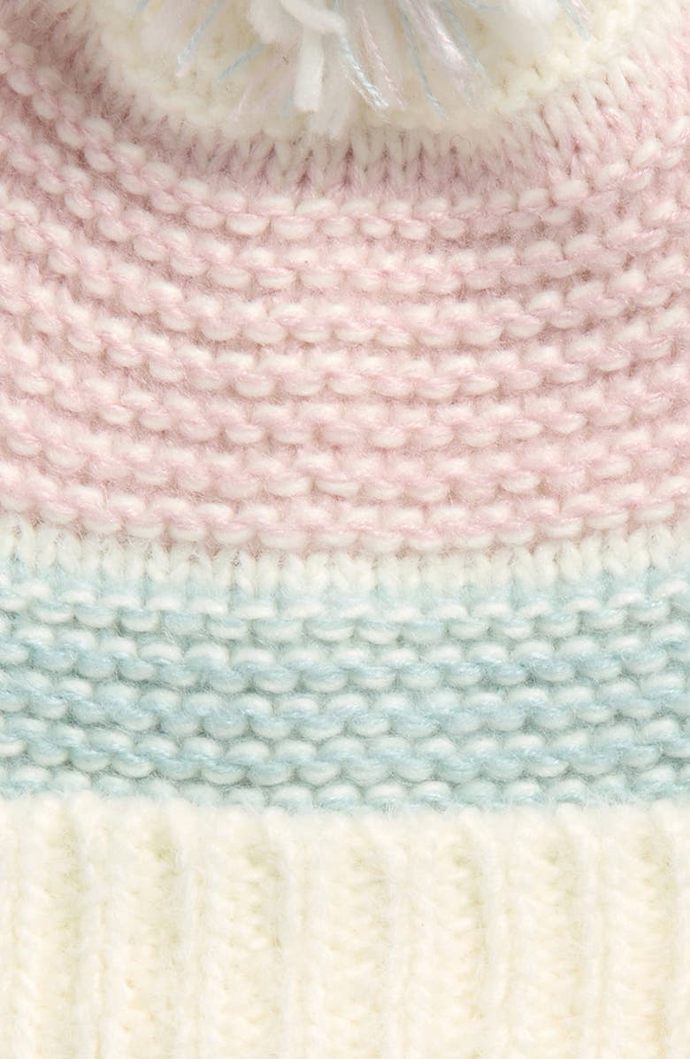 Capelli New York Three Tone Stripe Beanie & Gloves, Alternate, color, Lilac