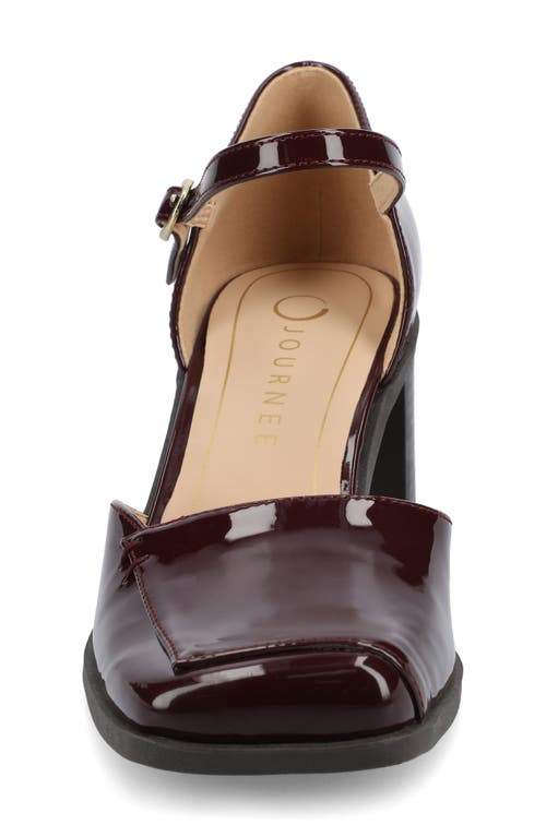 Journee Collection Evangeline Block Heel Pump In Burgundy