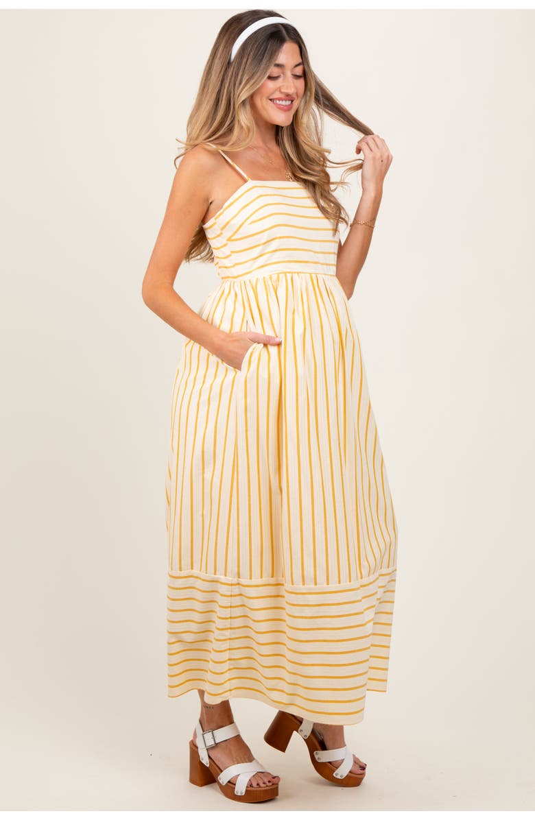 PinkBlush Striped Sleeveless Maxi Dress, Alternate, color, Yellow