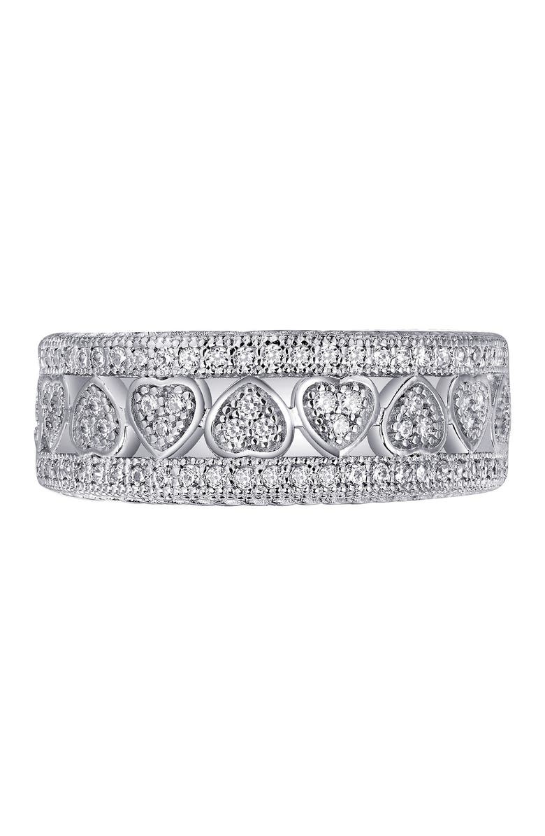 Lafonn Micro Pave Simulated Diamond Endless Heart Band - 0.84 ctw, Main, color, 