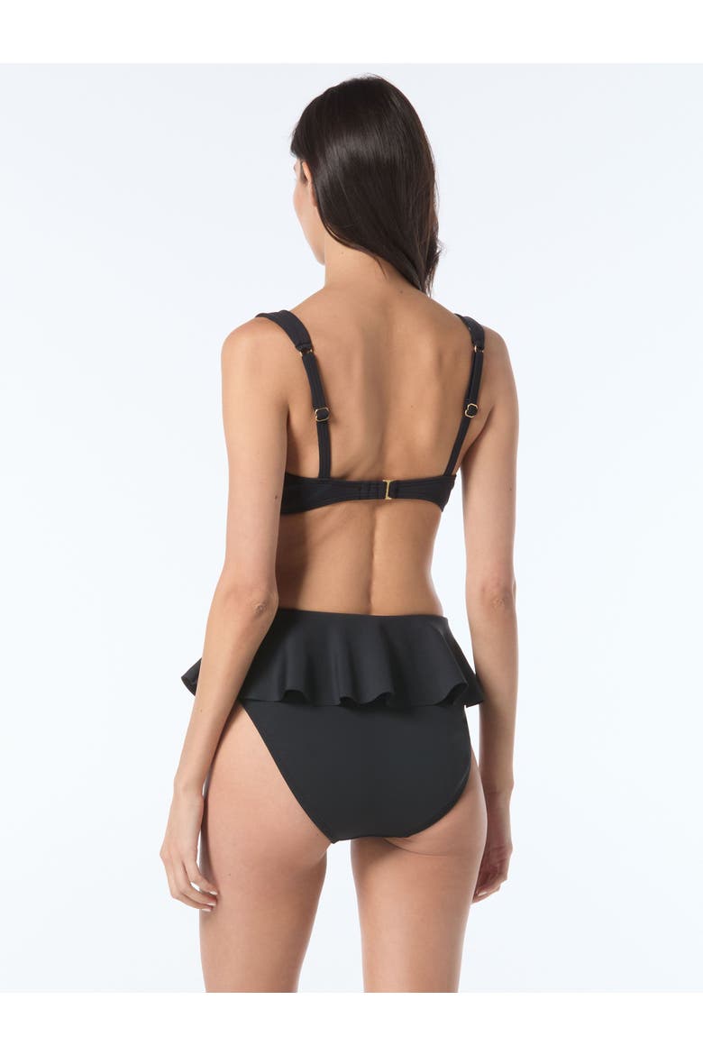 Scuba Knit Underwire Bra Swim Top, Alternate, color, Black