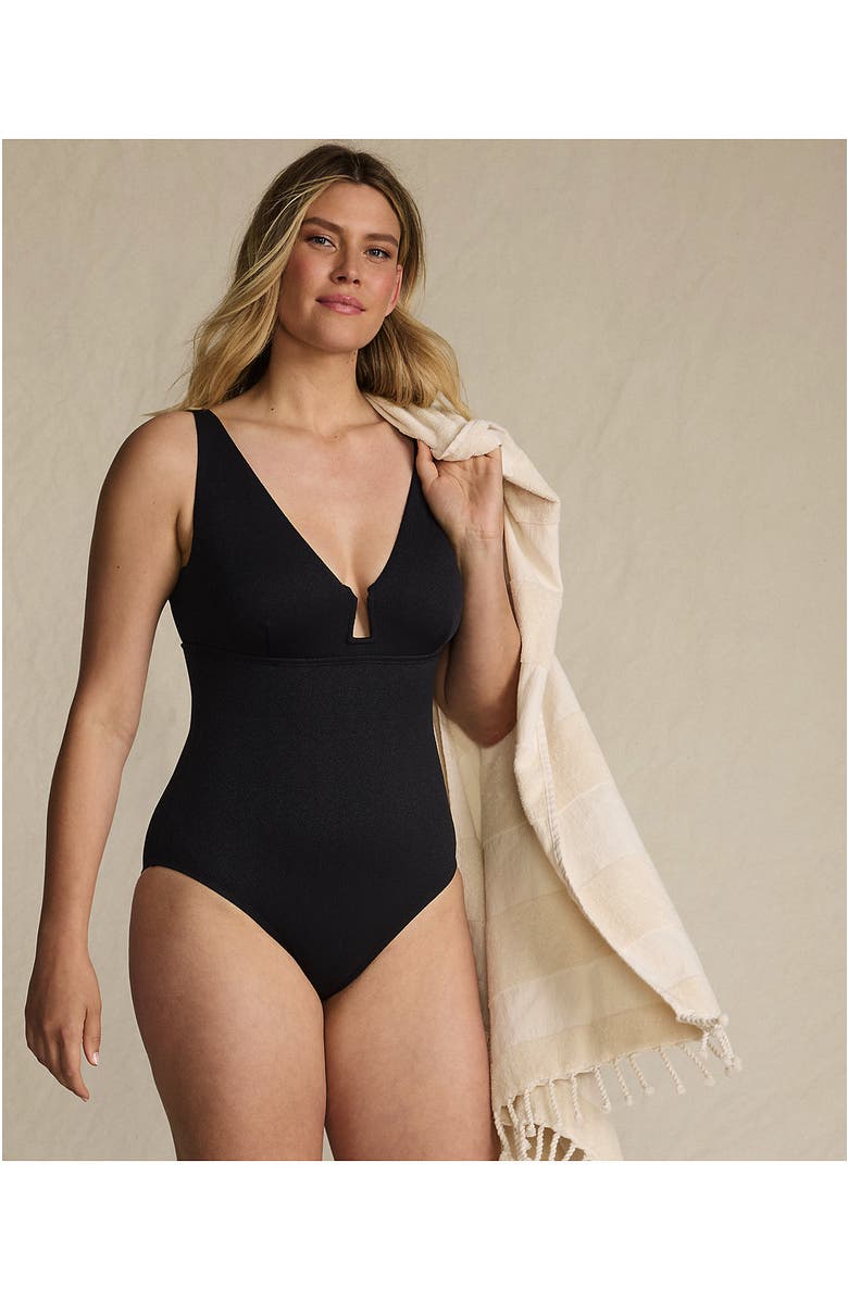 Lands' End Crepe Rectangular Wire One Piece, Alternate, color, 