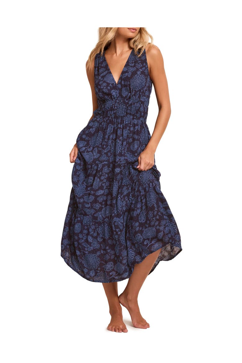 Zahira Lounge Dress, Main, color, Floral blue