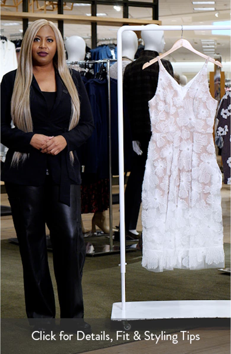 Blair Beaded Floral Cocktail Midi Dress, sales video thumbnail