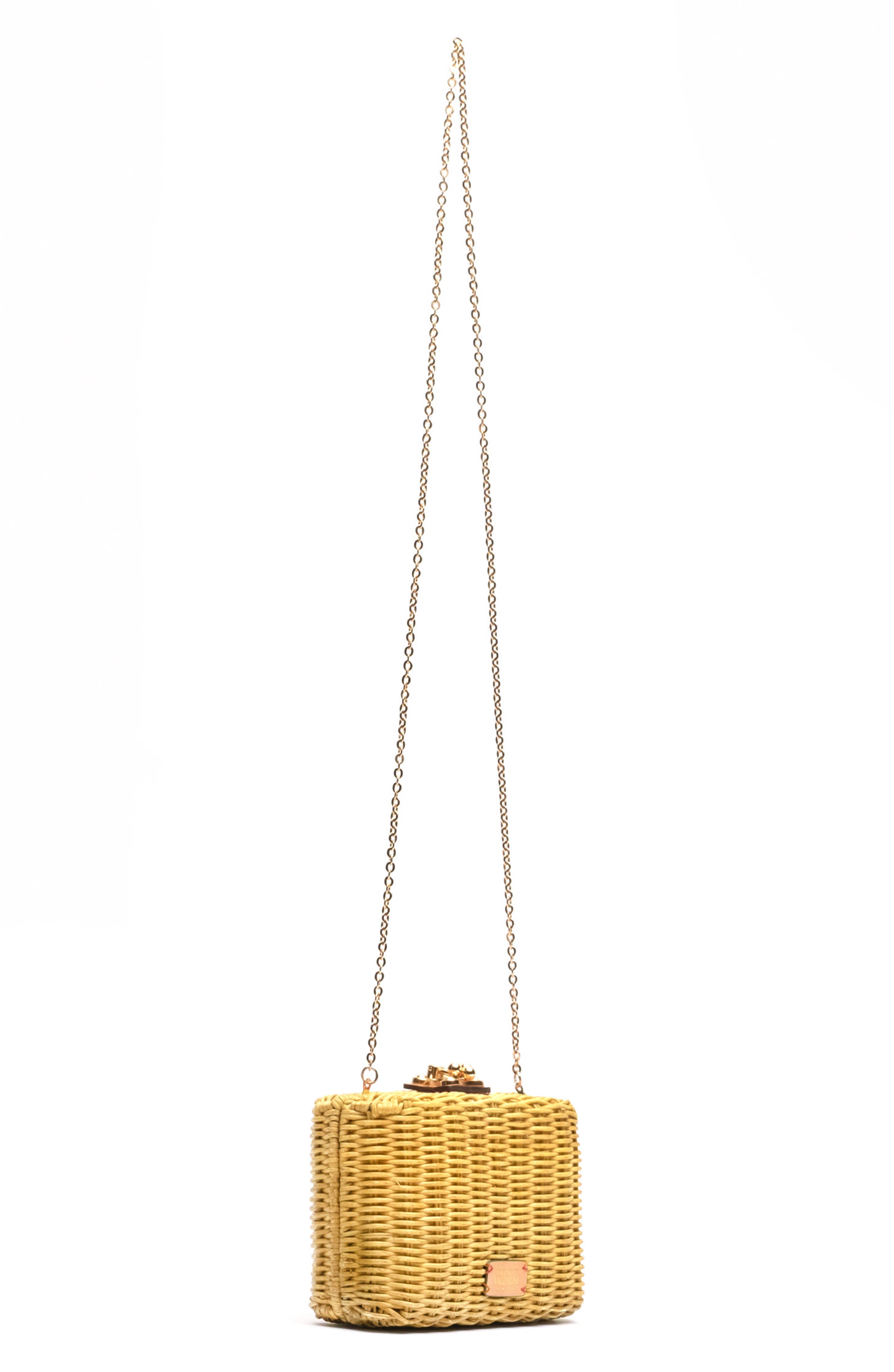 Paige Wicker Clutch, Alternate, color, CANARY YELLOW