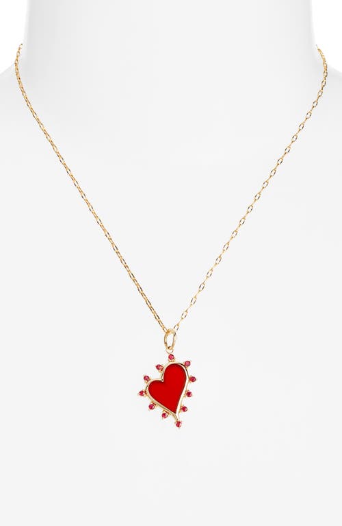 Monica Rich Kosann 18k Gold Mini Carnelian Pendant Necklace In Gold