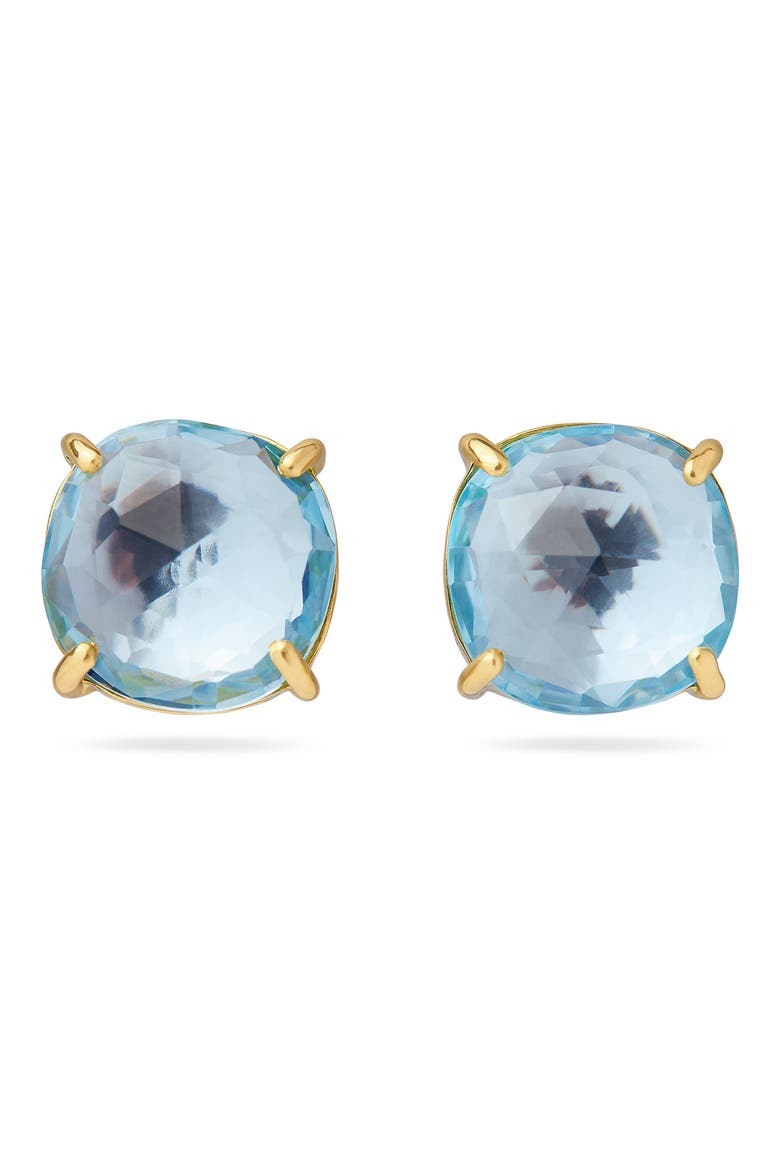 Jaipur Blue Topaz Stud Earrings, Main, color, GOLD