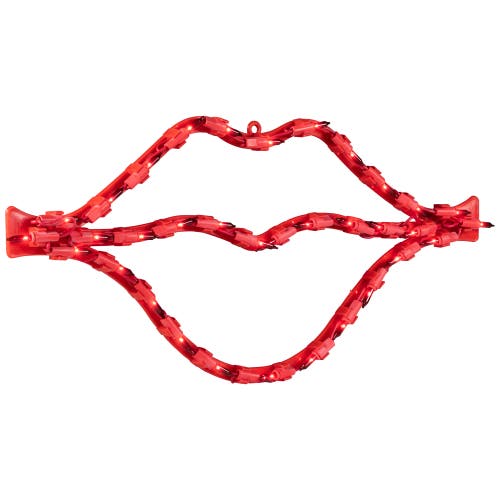 Northlight 17.5" Lighted Red Lips Valentine's Day Window Silhouette In Red