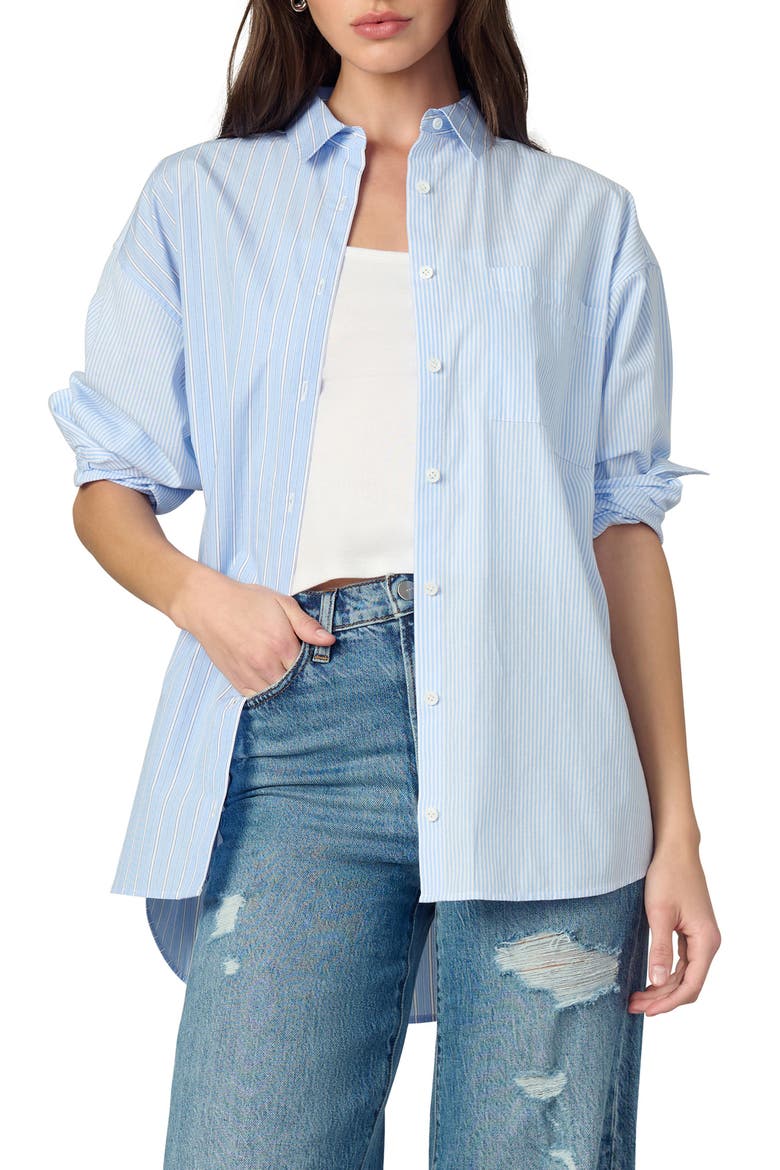 Relaxed Fit Stripe Button-Down Shirt, Main, color, BLUE/ WHITE STRIPE
