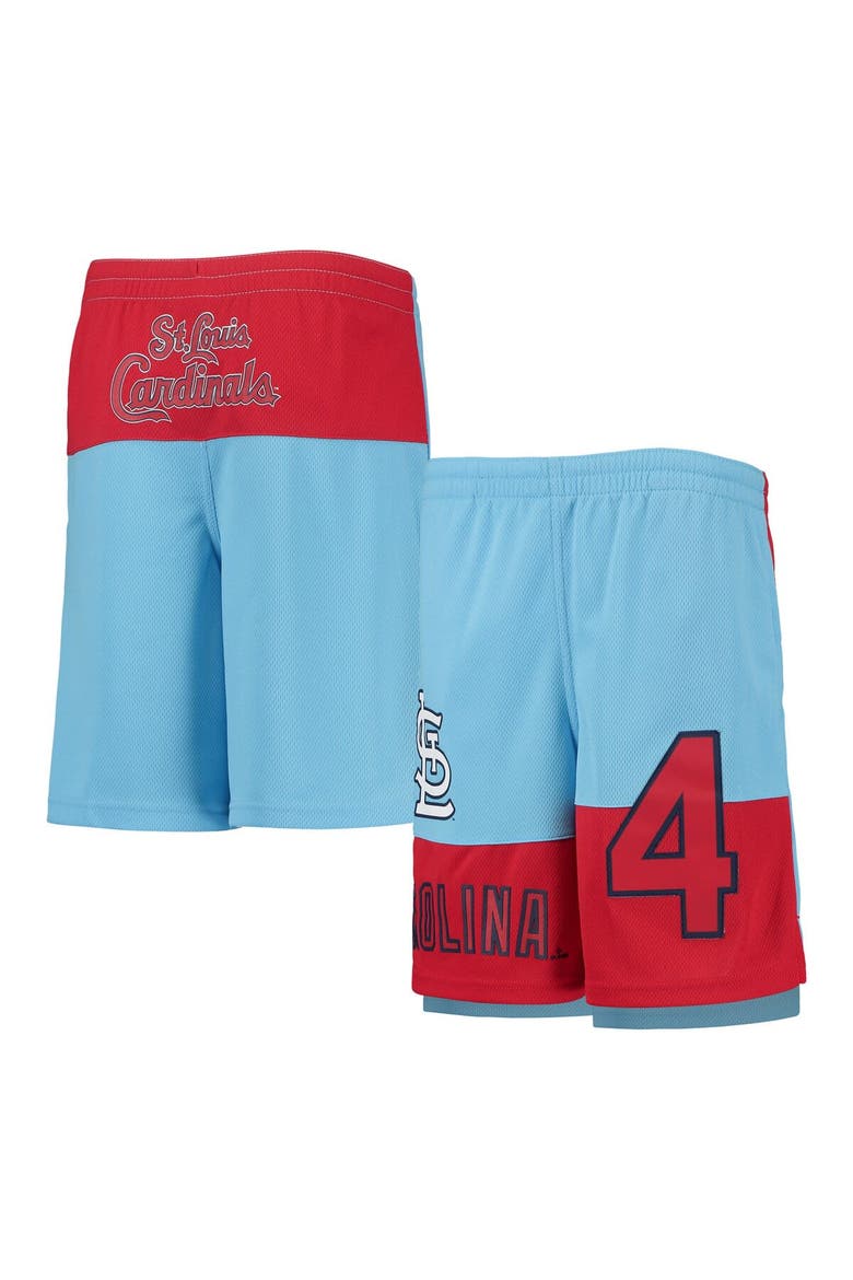 Youth Yadier Molina Light Blue St. Louis Cardinals Pandemonium Name & Number Shorts, Main, color, Light Blue