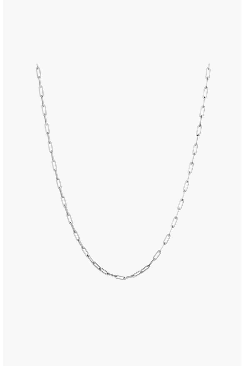 Medium Paperclip Chain Necklace, Main, color, White Gold