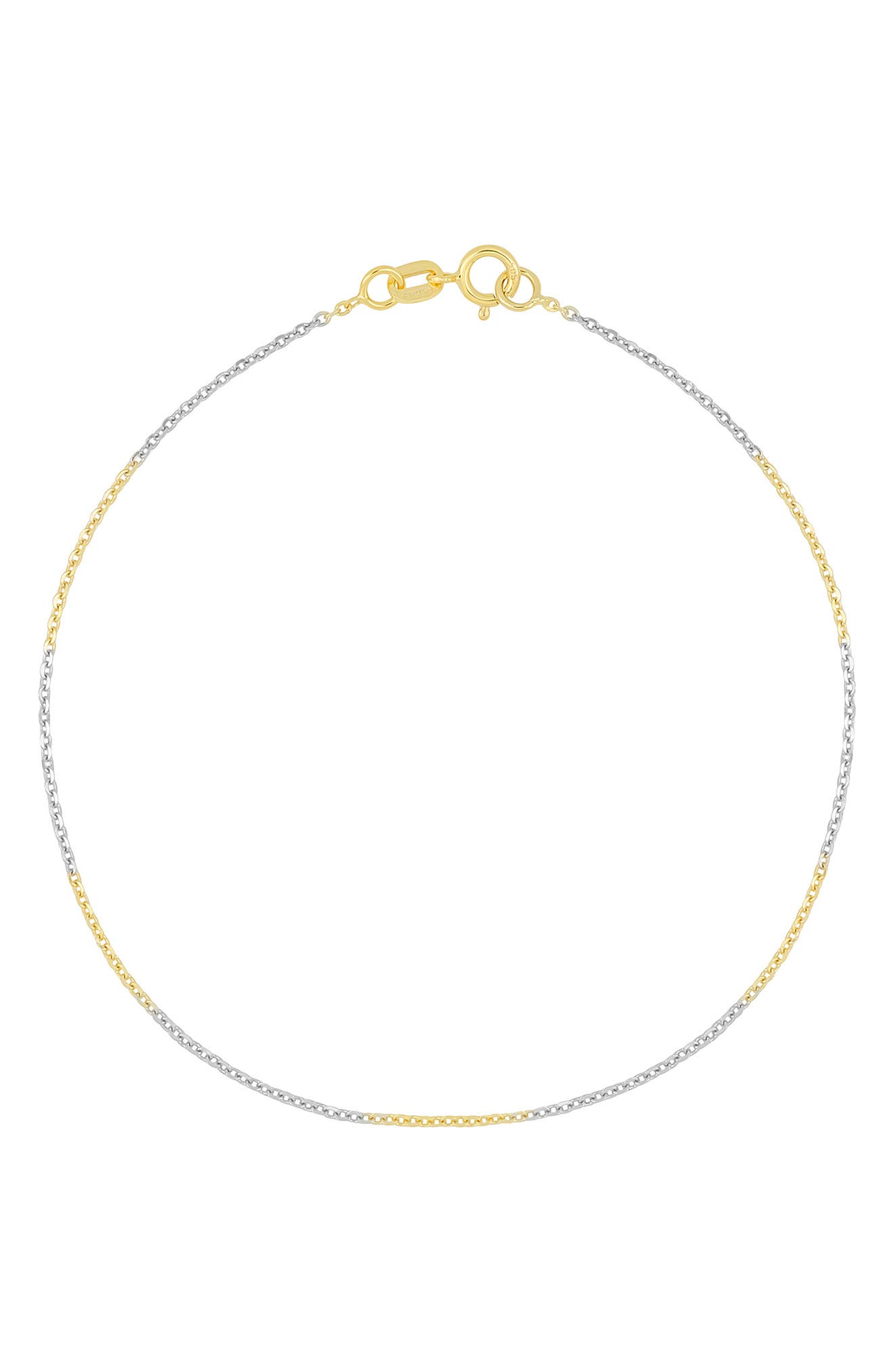 14K Gold Two-Tone Chain Bracelet
