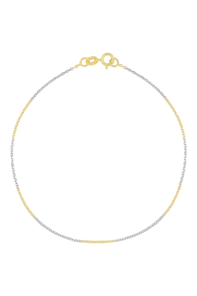 14K Gold Two-Tone Chain Bracelet, Main, color, 14K TWO TONE GOLD