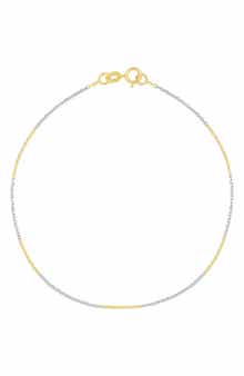 14K Gold Two-Tone Chain Bracelet