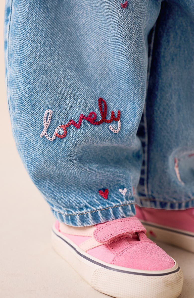 NEXT Kids' Heart Embroidered Jeans, Alternate, color, Blue