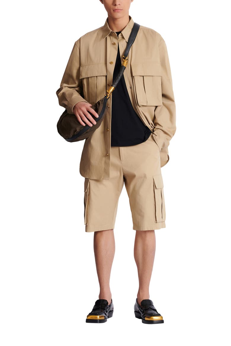 Cotton safari shirt, Alternate, color, beige