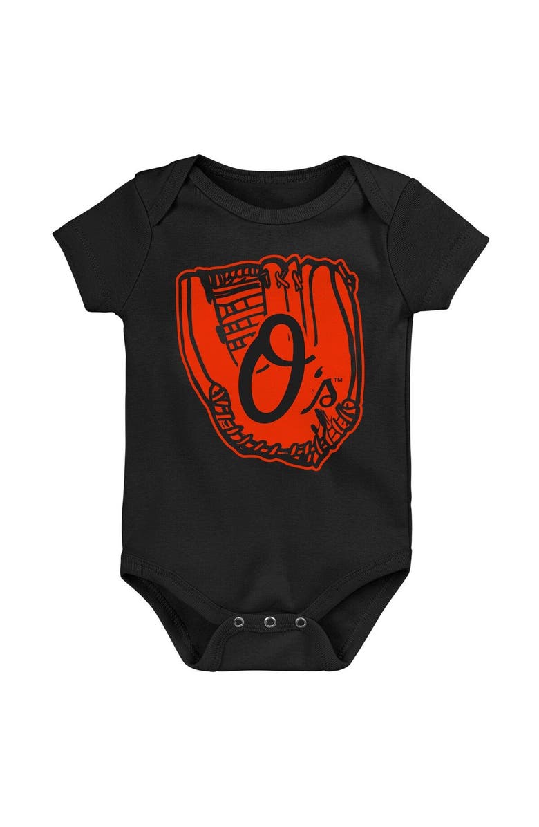 Outerstuff Newborn & Infant Orange/Black/White Baltimore Orioles Minor League Player Three-Pack Bodysuit Set, Alternate, color, 