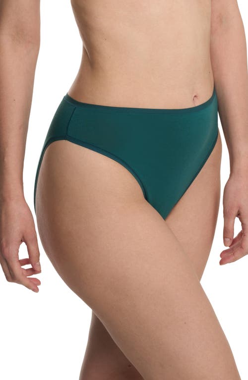 Natori Bliss Bare Cotton High Cut Briefs In Green