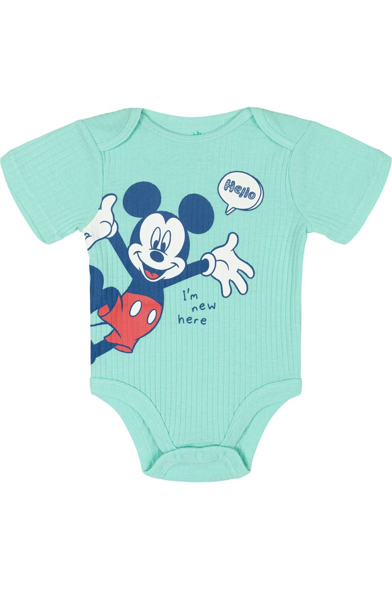 Mickey Mouse & Friends Boys' 5-Pack Short Sleeve Bodysuits, Alternate, color, Mickey Pastel Multi