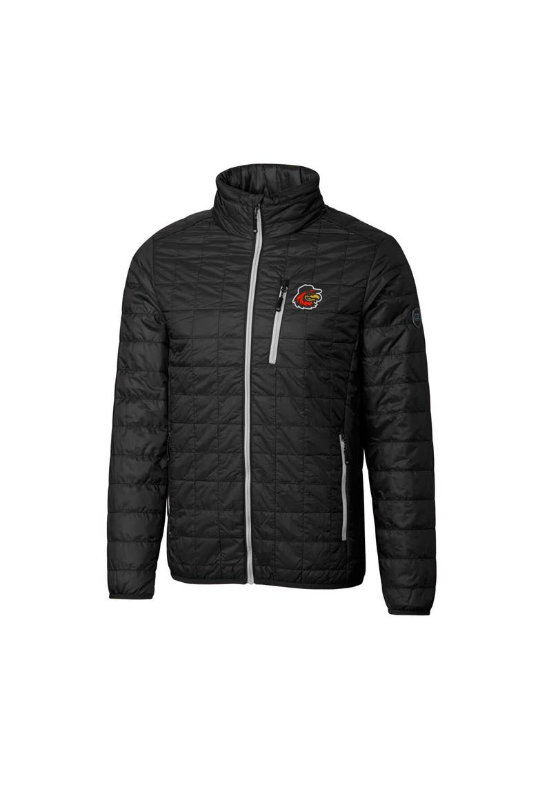 Men's Cutter & Buck Black Rochester Red Wings Rainier PrimaLoft Eco Insulated Full-Zip Puffer Jacket, Alternate, color, Black