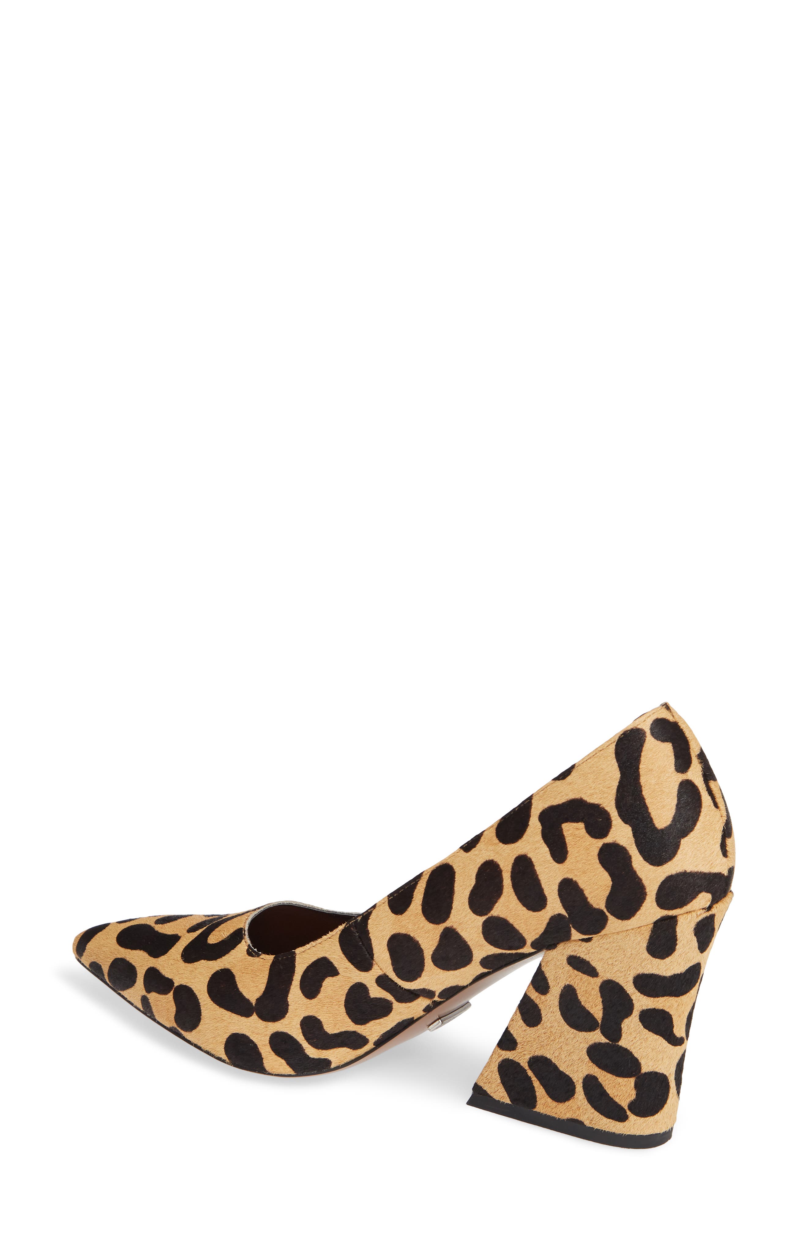 Ginny Flare Genuine Calf Hair Block Court Shoe, Alternate, color, LEOPARD CALF HAIR
