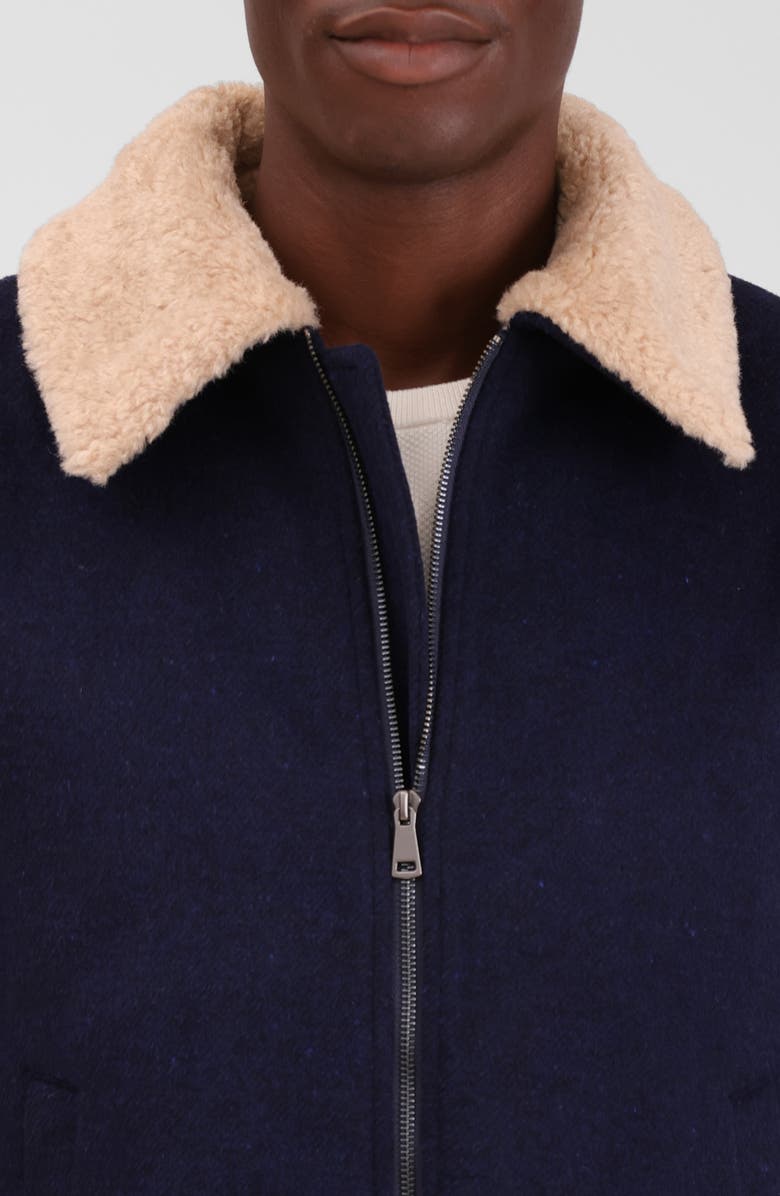 Bagatelle Felted Wool Blend Aviator Jacket, Alternate, color, Navy