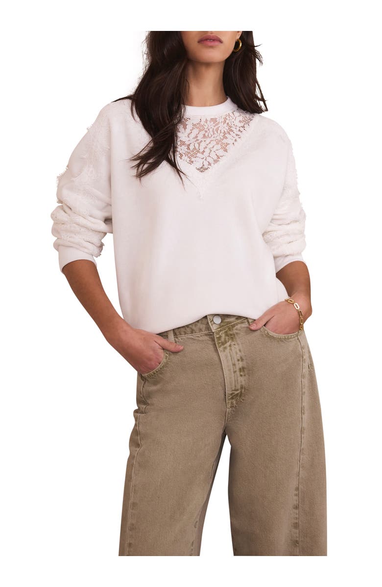 MINT VELVET Broderie Detail Sweatshirt, Main, color, Ivory