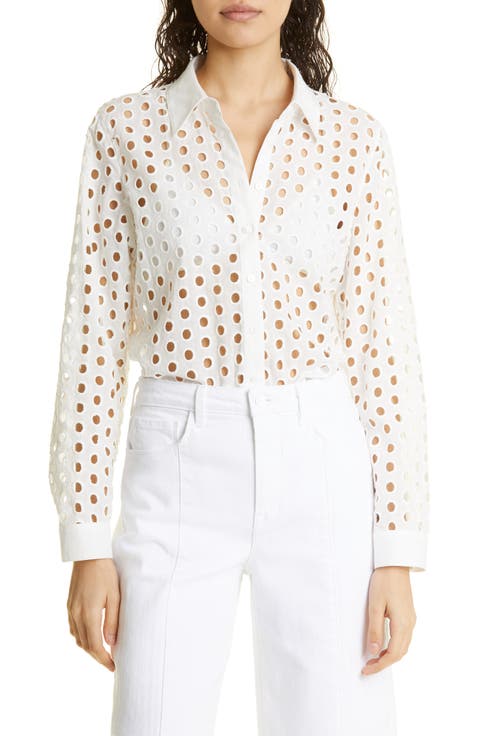 Lindy Eyelet Button-Up Shirt