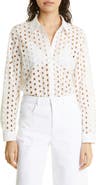 L'AGENCE Lindy Eyelet Button-Up Shirt