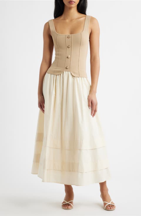 Mixed Media Midi Dress