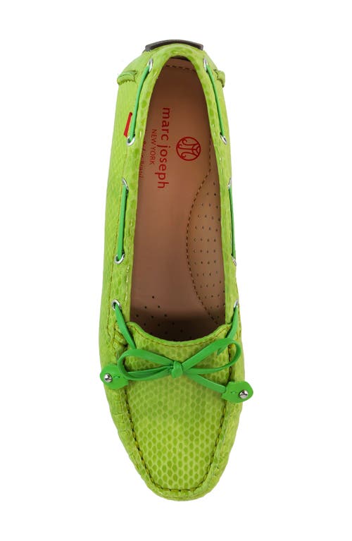 Marc Joseph New York Cypress Hill Driving Loafer In Lime Snake