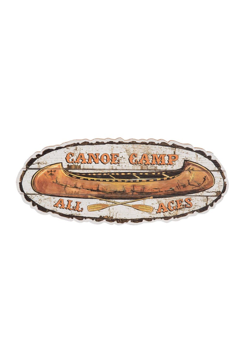 Canoe Camp All Ages Coastal Wall Hanging Plaque Sign, Main, color, Brown