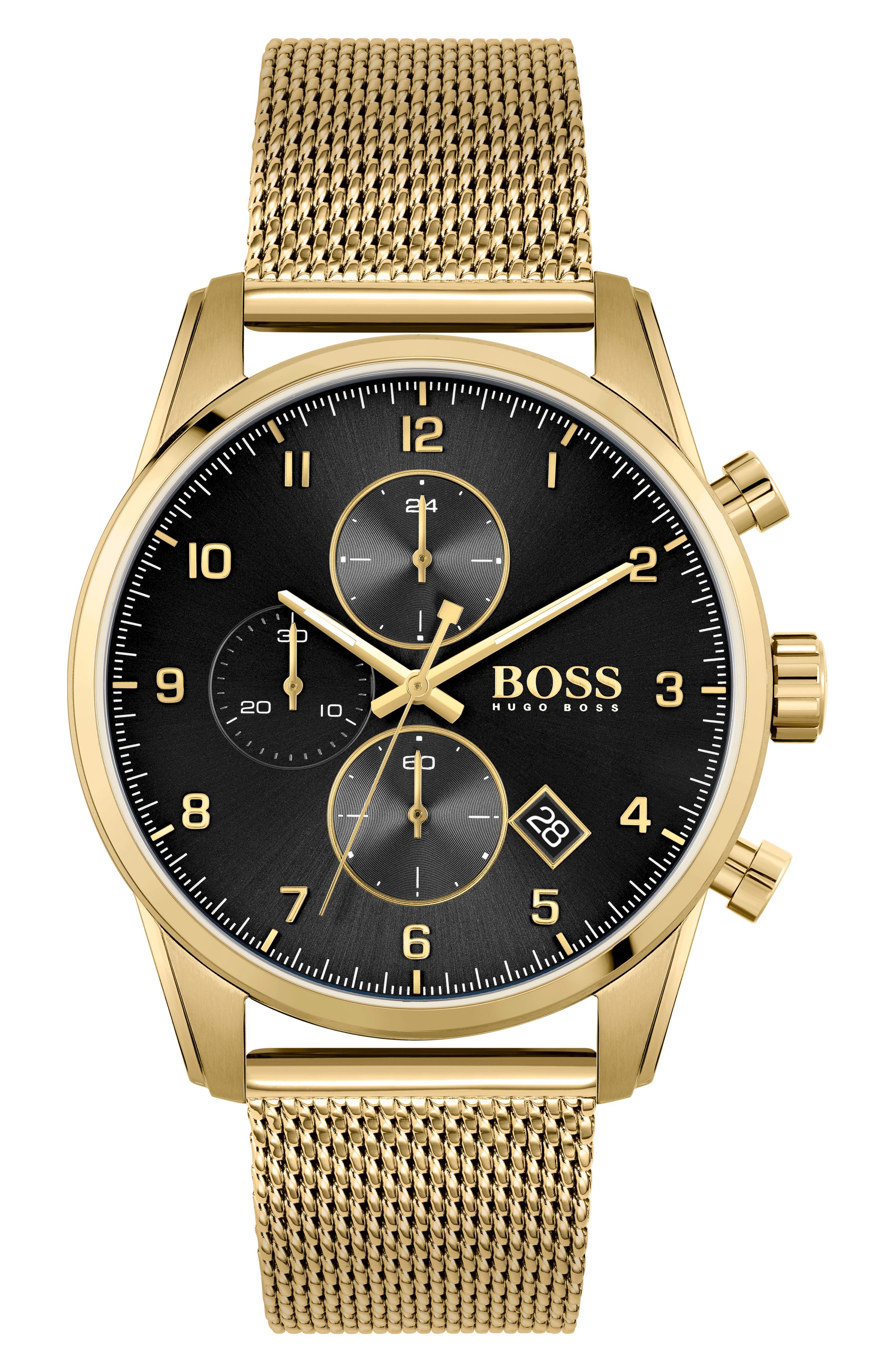 BOSS Skymaster Chronograph Mesh Strap Watch, 44mm