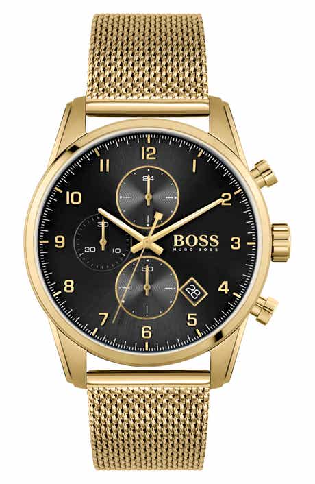 BOSS Skymaster Chronograph Mesh Strap Watch, 44mm