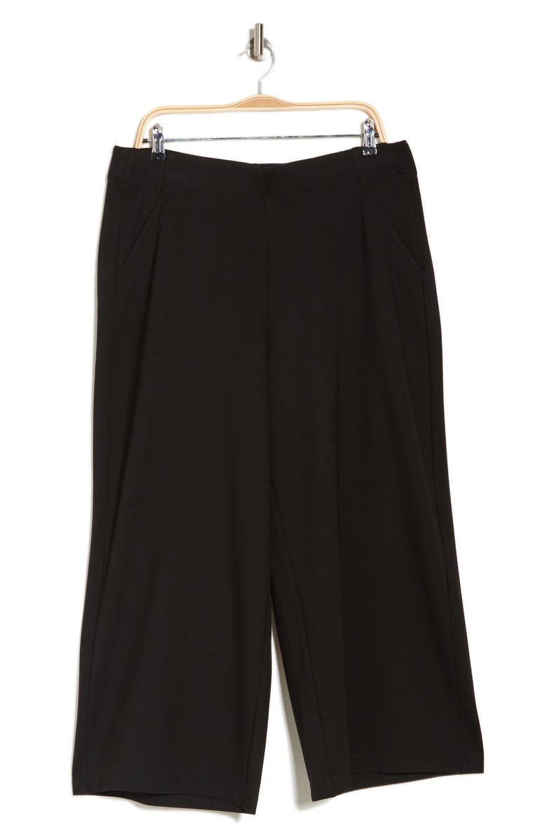 MAX STUDIO Ponte Knit Crop Wide Leg Pants, Alternate, color, Black