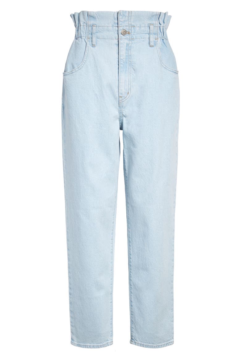 Paperbag High Waist Classic Straight Jeans, Main, color, BROOMFIELD WASH