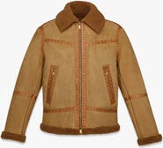 MCM Jacket in Suede Shearling and Monogram Print Leather