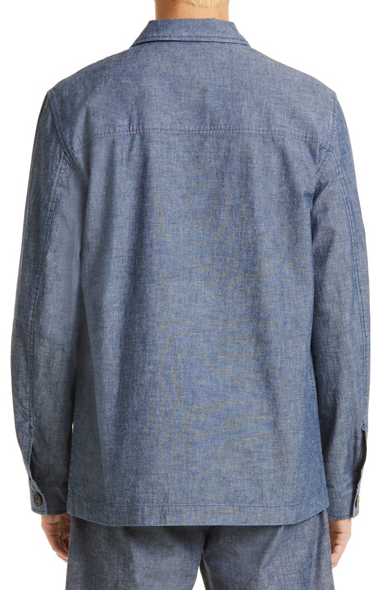 Sunspel Men's Chambray Button-Up Chore Jacket, Alternate, color, 