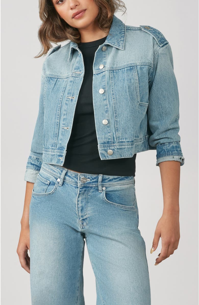 Lola Jeans Cielo Cropped Denim Jacket, Alternate, color, 